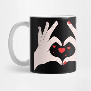 Hands Making Heart Shape Love Sign Language Valentine's Day Mug